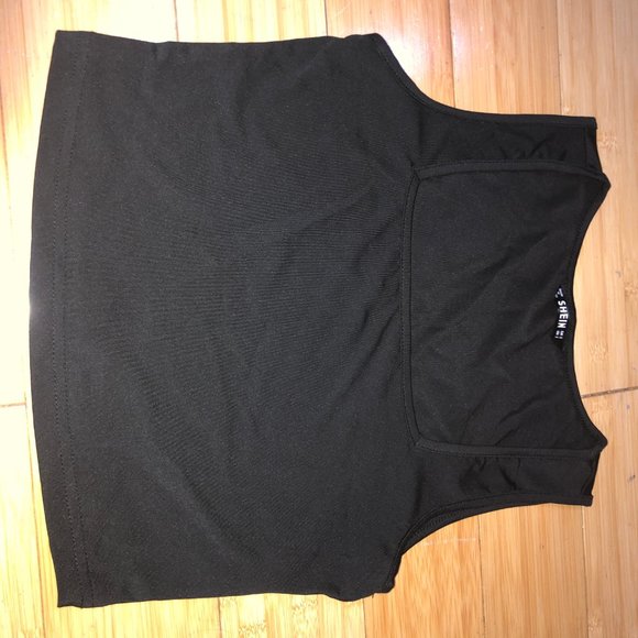 Square Neck Ribbed Crop Tank Top - Picture 3 of 3